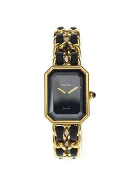 Chanel Premier M Black Dial SS Leather Quartz